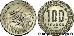 CAMERúN Essai de 100 Francs légende bilingue, type BEAC antilopes 1975 Paris