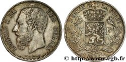 BELGIQUE 5 Francs Léopold II 1870 