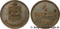 GUERNSEY 4 Doubles armes du baillage de Guernesey 1914 Heaton