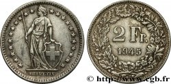 SUISSE 2 Francs Helvetia 1945 Berne
