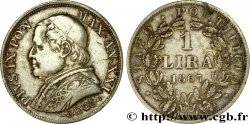 VATICAN AND PAPAL STATES 1 Lira Pie IX an XXI 1867 Rome