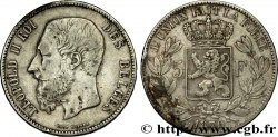 BELGIQUE 5 Francs Léopold II 1870 