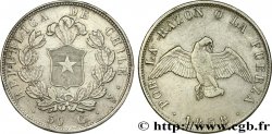 CHILI 50 Centavos 1858 Santiago