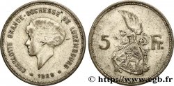LUXEMBOURG 5 Francs Grande-Duchesse Charlotte 1929 
