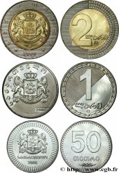 GEORGIEN Lot de 3 monnaies 50 Thetri, 1 & 2 Lari 2006 