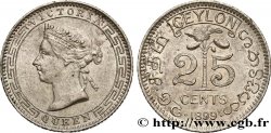 CEYLON 25 Cents Victoria 1899 