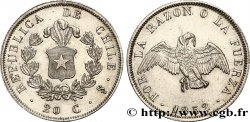 CHILI 20 Centavos 1852 Santiago