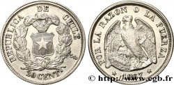 CHILI 20 Centavos Condor 1867 Santiago