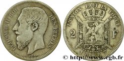 BELGIQUE 2 Francs Léopold II légende française 1867 