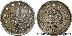 TURKEY 1 Kurush au nom de Abdul Hamid II AH1283 an 16 1890 Constantinople