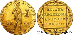 ROYAUME DES PAYS-BAS - GUILLAUME Ier Ducat d or au chevalier 1818 Utrecht SUP 