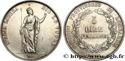 ITALIE - LOMBARDIE 5 Lire Gouvernement provisoire de Lombardie 1848 Milan TB+/TTB 