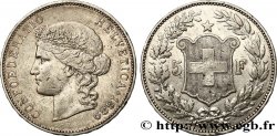 SUISSE 5 Francs Helvetia 1889 Berne TTB 