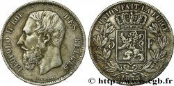 BÉLGICA 5 Francs Léopold II 1873 