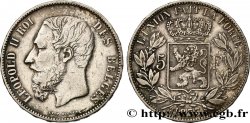 BELGIUM 5 Francs Léopold II 1873 
