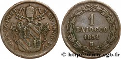 VATICAN AND PAPAL STATES 1 Baiocco frappé au nom de Pie IX an VI 1851 Bologne