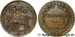 VATICANO Y ESTADOS PONTIFICIOS 1 Baiocco au nom de Grégoire XVI an XIV 1844 Rome
