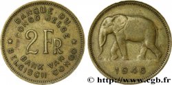 BELGA CONGO 2 Francs éléphant 1946 