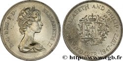 ROYAUME-UNI 25 New Pence (1 Crown) 25e anniversaire de mariage d’Elisabeth II 1972 