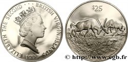 BRITISH VIRGIN ISLANDS 25 Dollars Proof Elisabeth II Gazelles 1993  MS 