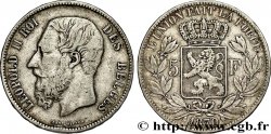 BÉLGICA 5 Francs Léopold II 1870 