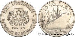 SINGAPORE 10 Dollars 10e anniversaire de l’indépendance 1975 