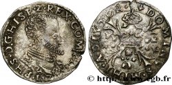 PAYS-BAS ESPAGNOLS - COMTÉ DE FLANDRE - PHILIPPE II D ESPAGNE 1/10 Écu 1571 Bruges