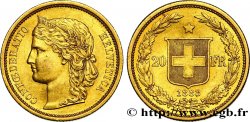 SCHWEIZ 20 Francs buste diadémé d Helvetia 1883 Berne