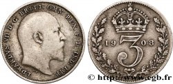 UNITED KINGDOM 3 Pence Édouard VII 1908 
