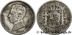 SPAIN 1 Peseta Alphonse XIII 4e type de buste 1904 Madrid