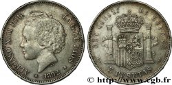 ESPAGNE 5 Pesetas Alphonse XIII 2e type 1892 Madrid