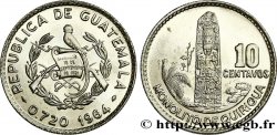 GUATEMALA 10 Centavos emblème au quetzal 1964 