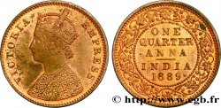 INDES BRITANNIQUES 1/4 Anna Victoria 1889 Bombay SPL 