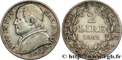 VATICAN ET ÉTATS PONTIFICAUX 2 Lire Pie IX an XXII 1867 Rome