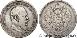 RUSSIE - ALEXANDRE III 1 Rouble  1891 Saint-Petersbourg TB 
