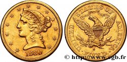 ESTADOS UNIDOS DE AMÉRICA 5 Dollars &nbsp;Liberty&nbsp; 1880 San Francisco MBC 