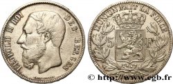 BELGIQUE 5 Francs Léopold II 1872 