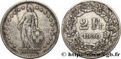 SUIZA 2 Francs Helvetia 1920 Berne