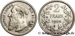 BELGIUM 2 Frank (Francs) Léopold II légende flamande 1904 