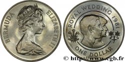 BERMUDA 1 Dollar Elisabeth II / Mariage du prince Charles et de lady Diana 1981  MS 