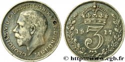 REINO UNIDO 3 Pence Georges V / couronne 1917 