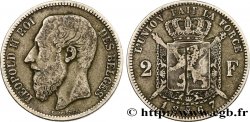 BELGIQUE 2 Francs Léopold II légende française 1867 