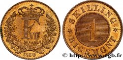 DENMARK 1 Skilling Rigsmont Frédéric VII 1860 Altona MS 