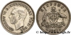 AUSTRALIE 6 Pence Georges VI 1951 Londres