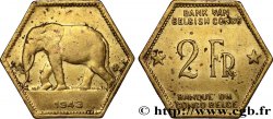 BELGA CONGO 2 Francs éléphant 1943 