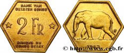 BELGA CONGO 2 Francs éléphant 1943 