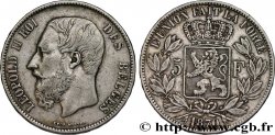 BELGIQUE 5 Francs Léopold II 1870 