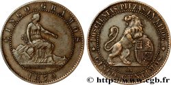 ESPAÑA 5 Centimos “ESPAÑA” assise / lion au bouclier 1870 Oeschger Mesdach & CO