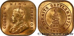 MALAYSIA - STRAITS SETTLEMENTS 1/2 Cent Georges V 1932 