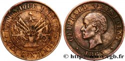 HAITI 10 Centimes président Geffrard 1863 Heaton